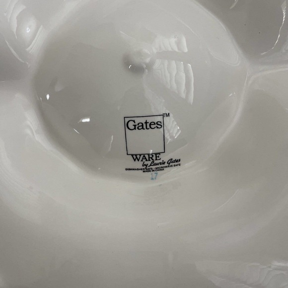 Laurie Gates Divided‎ Plate Serving Dish/Plate GatesWare 17 Chips/Dip Platter - Picture 3 of 10